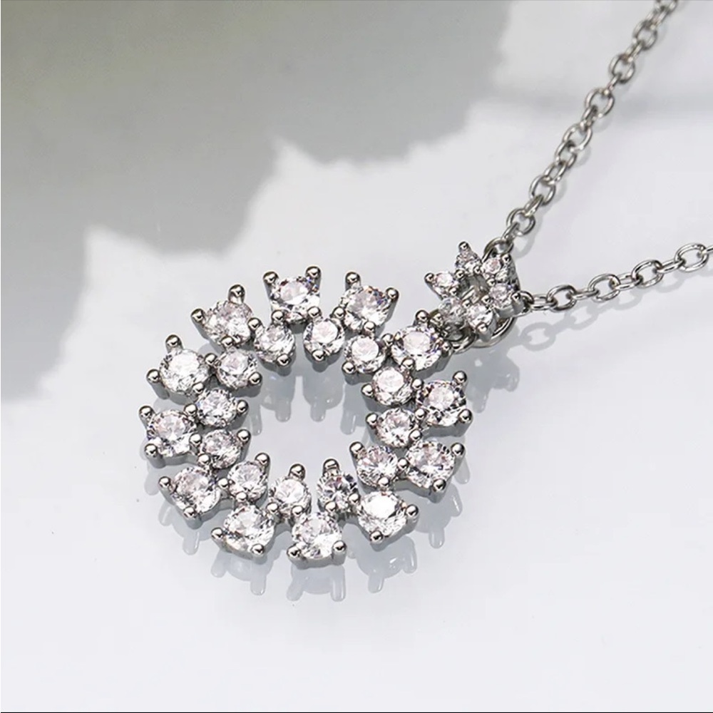 New Luxury 925 Silver Beautiful Anniversary Party Diamond Necklace - Picture 5 of 6